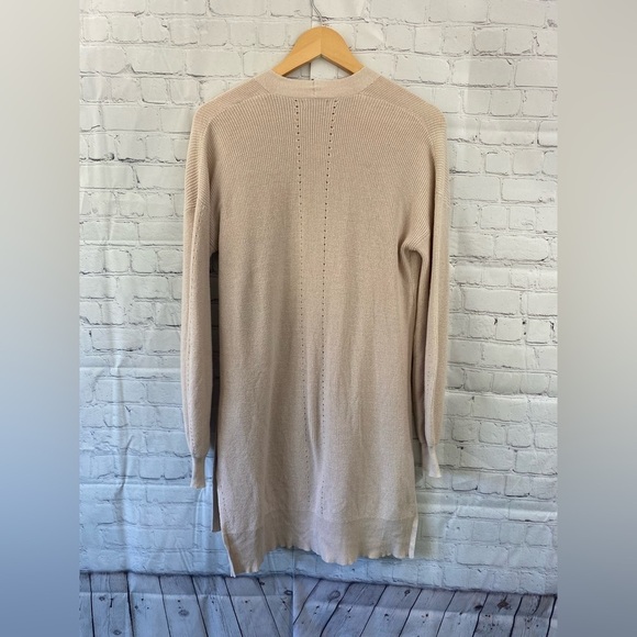 Verve Ami Womens Size Medium Light Weight Tight Knit Oatmeal Duster Sweater - Picture 2 of 7